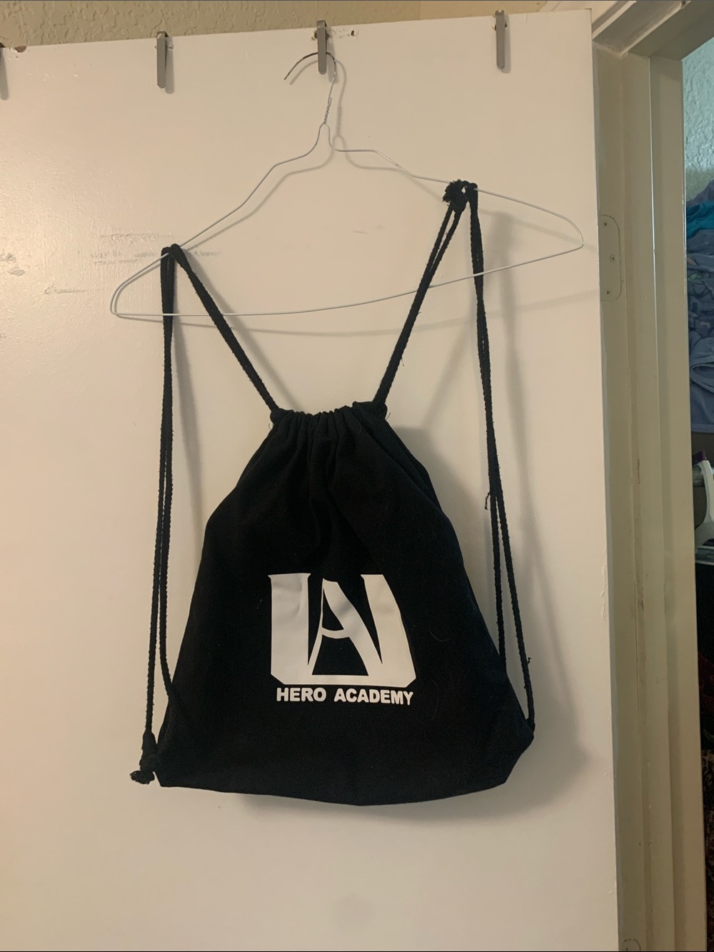 my hero academia bnha drawstring black backpack bag